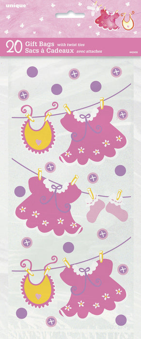 Geschenktüte Cello12x28cm/20St It's a Girl Kleider
