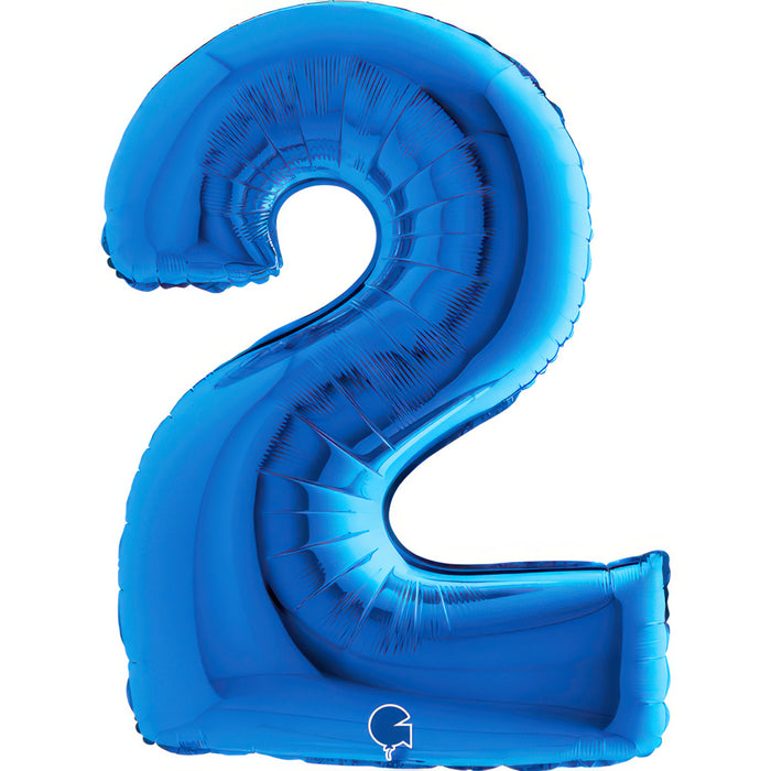 Riesenzahl Folienballon 40"/102cm | Blau #2