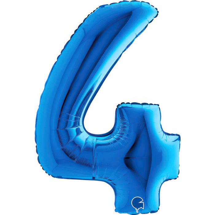 Riesenzahl Folienballon 40"/102cm | Blau #4