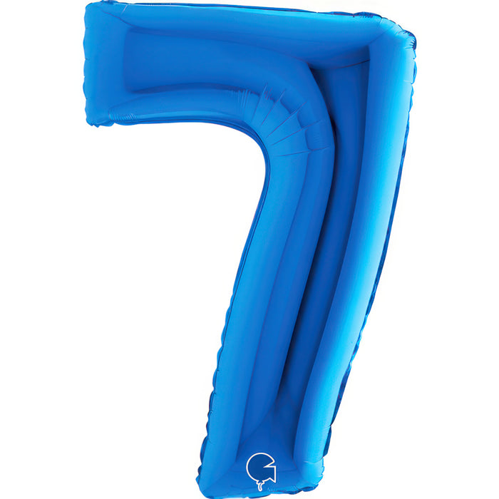 Riesenzahl Folienballon 40"/102cm | Blau #7