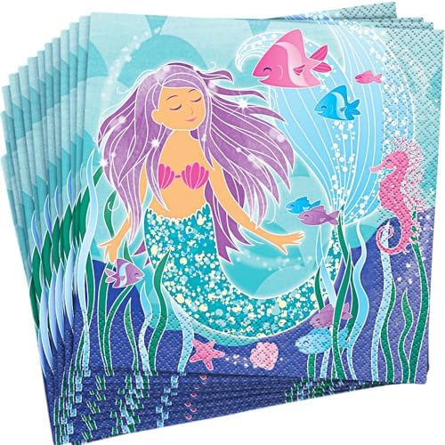 Servietten Meerjungfrau 16Stk. 33x33cm