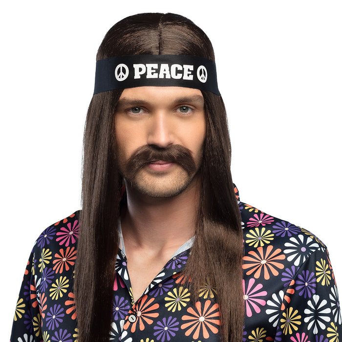 Schnurrbart "Hippie" zum Kostüm | Braun