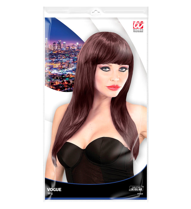 Langhaar Damen Perücke "Vogue" mit Pony | Braun