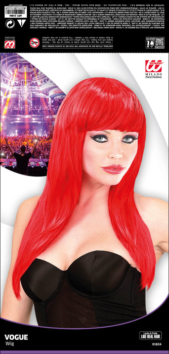 Langhaar Damen Perücke "Vogue" mit Pony | Rot