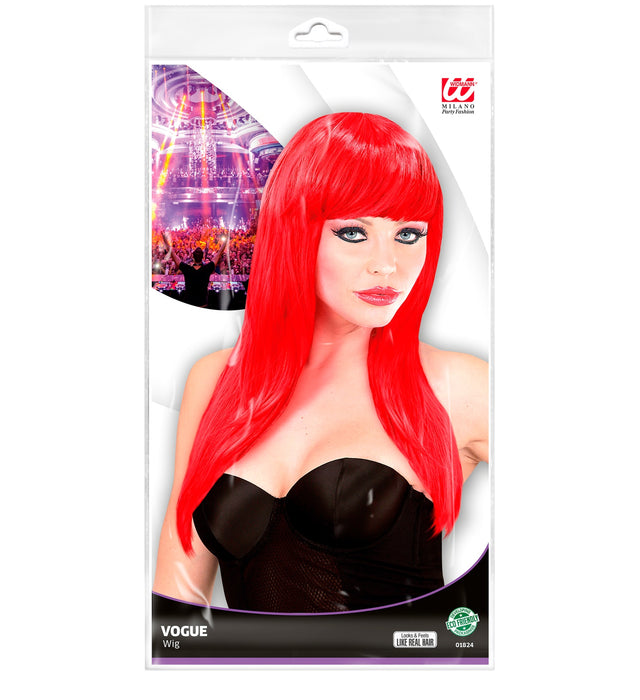 Langhaar Damen Perücke "Vogue" mit Pony | Rot