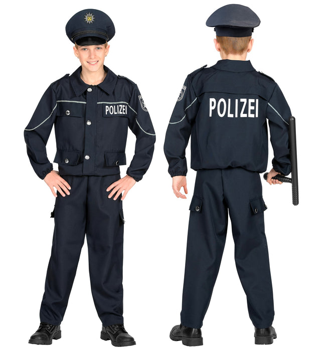 "Polizei" Polizisten Kostüm für Jungen | Dunkelblau