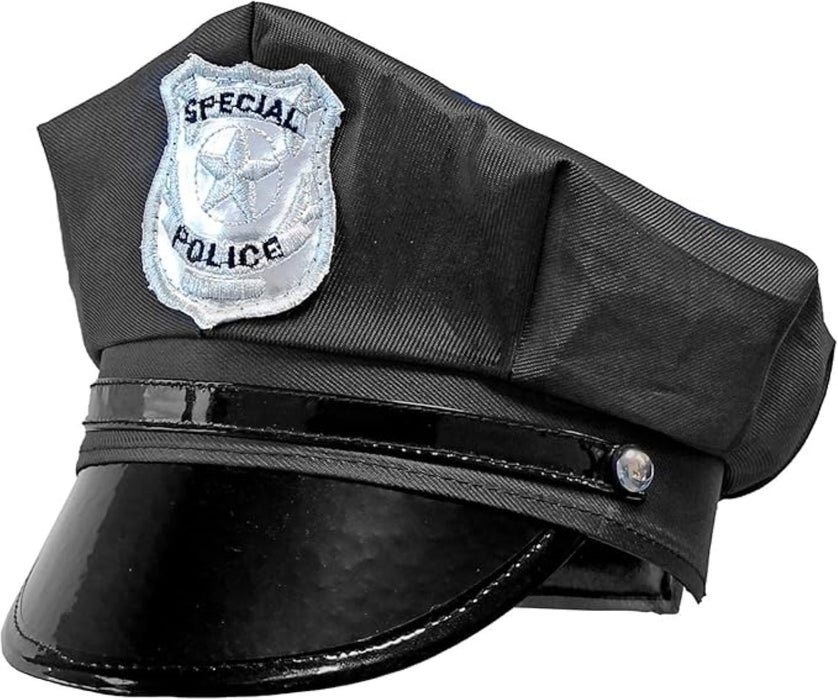 Polizei Mütze für Erwachsene | Schwarz