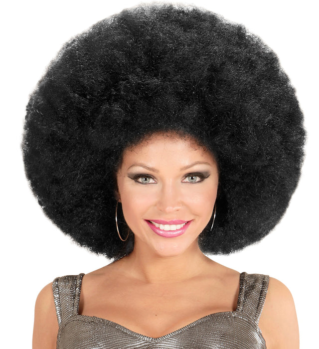 Locken Perücke Riesen Afro | Schwarz