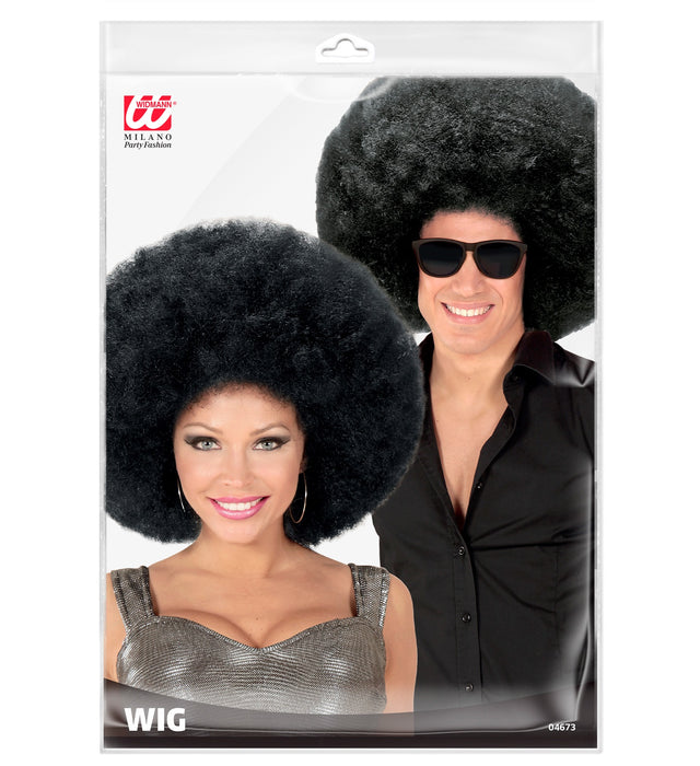 Locken Perücke Riesen Afro | Schwarz