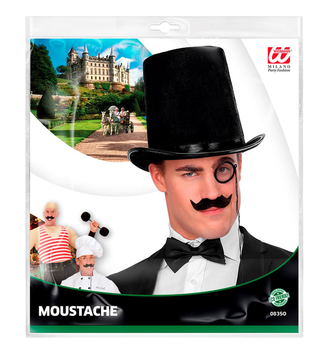 Schnurrbart Diplomat selbstklebend | Schwarz