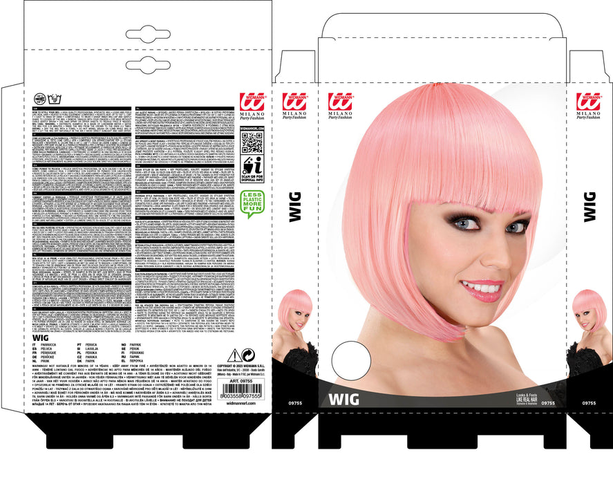 Perücke "Lou Lou" für Damen | Rosa