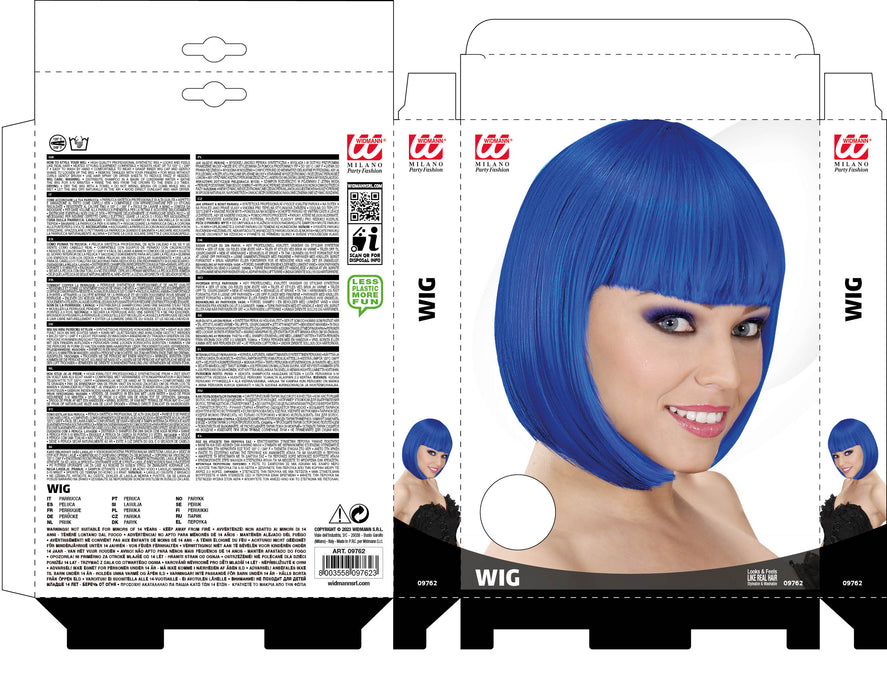 Perücke "Lou Lou" für Damen | Blau