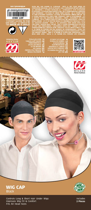 Set von 2 Haarnetzen für Perücken | Schwarz