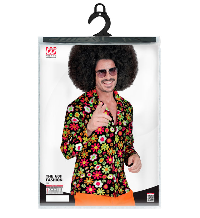 Retro Herren Hemd "Flowers" | Mehrfarbig - Kostüm 60er 70er Jahre