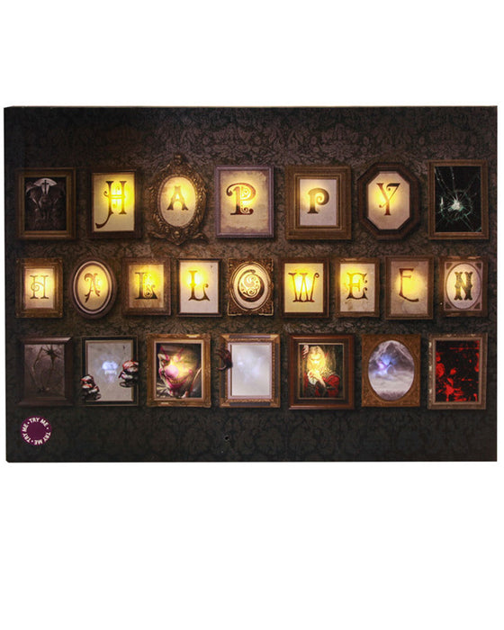 Halloween Dekoration Wandbild mit Sound und Licht | Happy Halloween 40x30cm