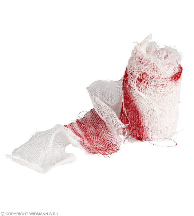 Blutverband zum Halloweenkostüm | 6,8 m - Weiß Rot