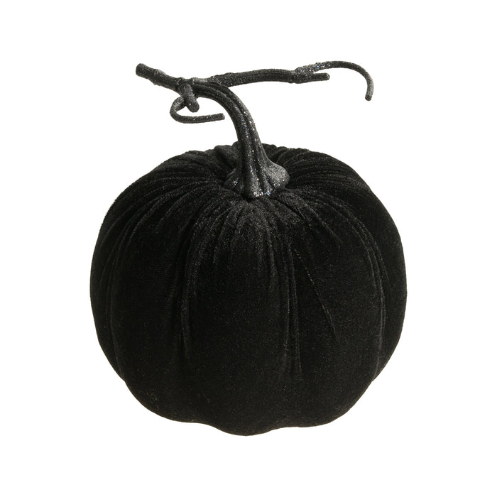 Velours Kürbis 17 x 17 cm | Schwarz
