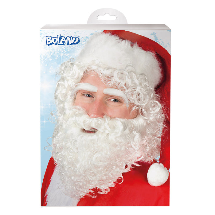Weihnachtsmann Perücke mit Augenbrauen und Bart