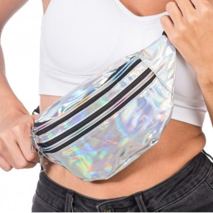 Bauchtasche | Silber Holografisch
