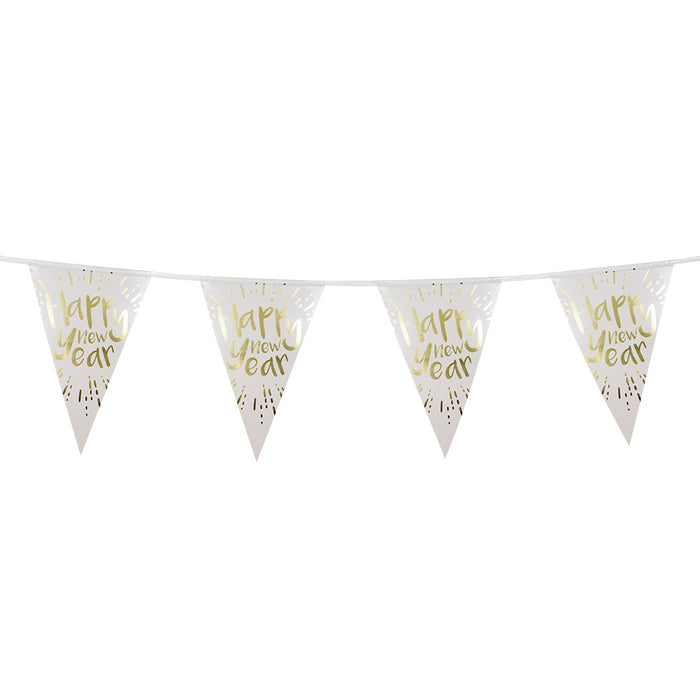 Silvester Folienwimpelkette "Happy New Year" | 4m