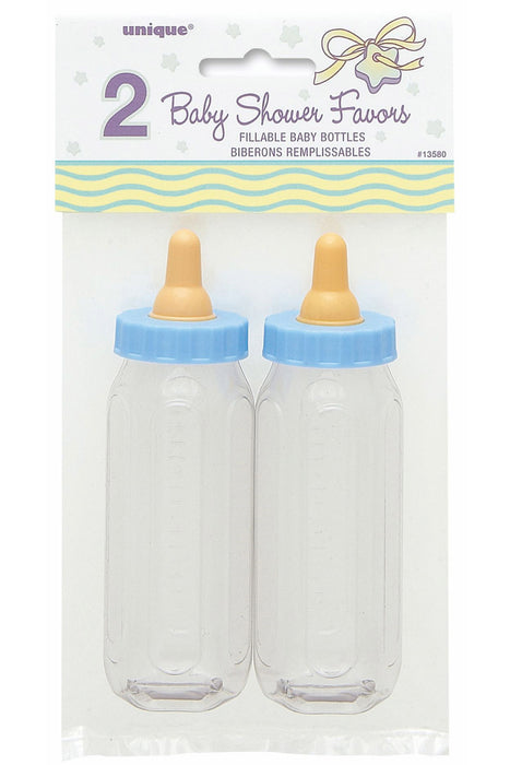 Favours Babyfläschchen Blau 2 Stückk Babyparty Dekoration für Jungs