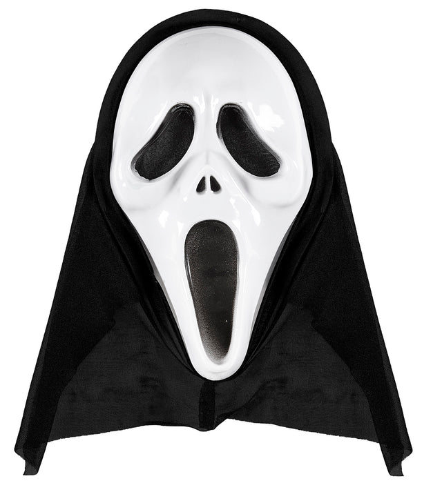Scream Maske "Schrei" mit Kapuze | Schwarz