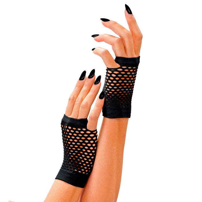Handschuhe Fingerlos Netz Schwarz