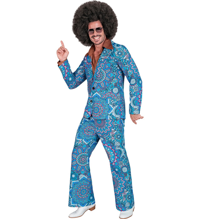 Hippie Anzug "Blue Mandala" für Herren | Blau