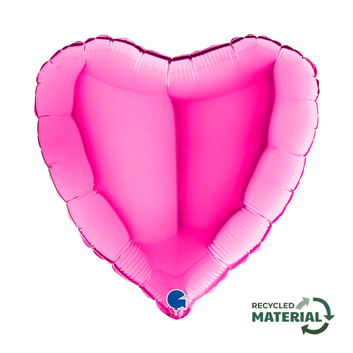 ABC18 Herz Folienballon Uni | Ø 46 cm Magenta / Pink