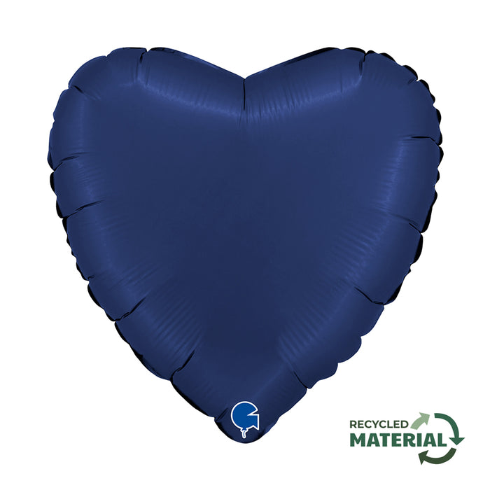 ABC18 Uni Herz 45 cm ø | Satin Blue Navy