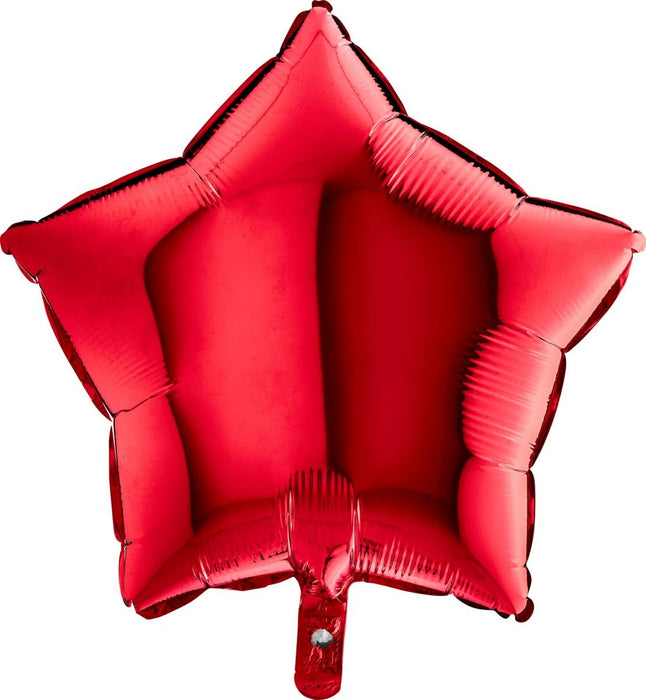 ABC18 Stern Folienballon Uni | Ø 46 cm Rot