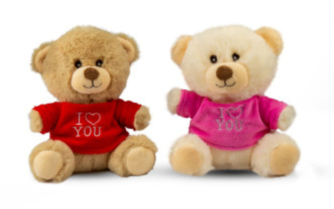 Plüsch Bär mit Shirt "I Love you" | 16 cm 2-fach sortiert