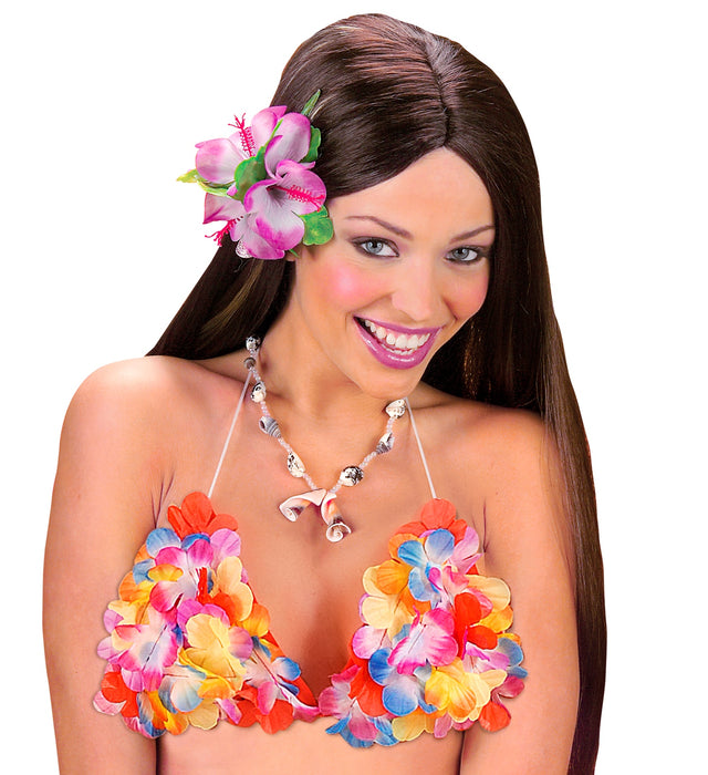 Hawaii Bikinioberteil mit Blüten | Bunt