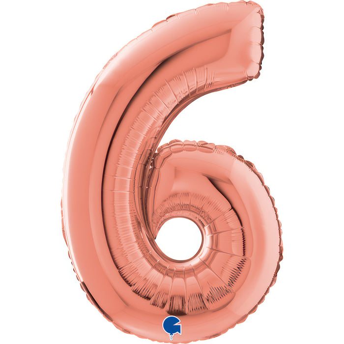 Riesenzahl Folienballon 26"/66cm | Rosegold #6