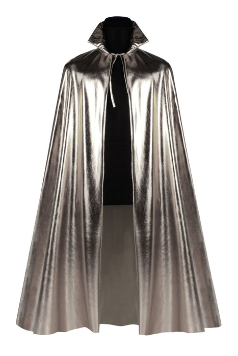 Silberner Metallic Umhang zum Kostüm | 130 cm
