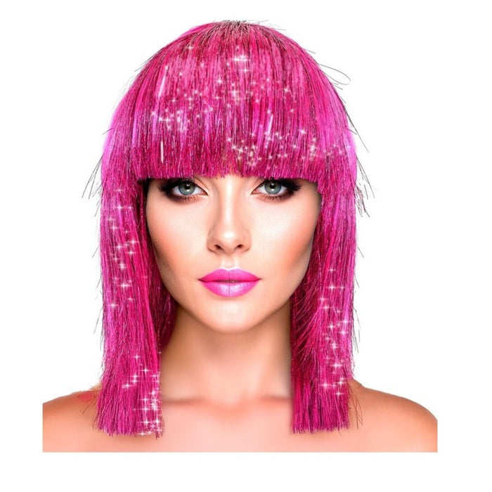 Damen Perücke Glitzy Bob | Pink