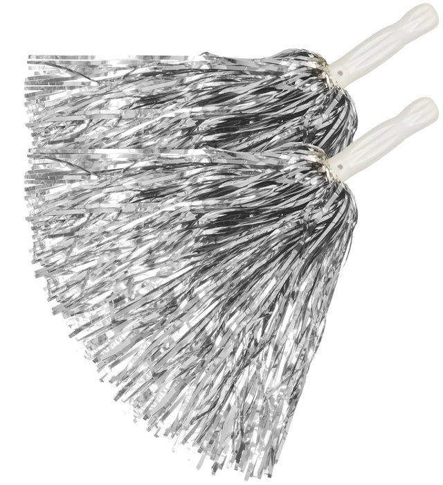 Cheerleader Pompon 2 Stück | Metallic Silber