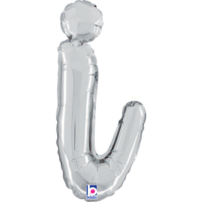 ABC14 Folienballon Buchstabe Skript Silber | I 36 cm