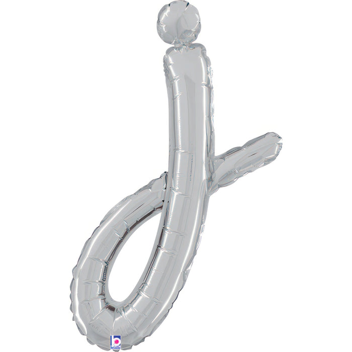 ABC14 Folienballon Buchstabe Skript Silber | J 61 cm