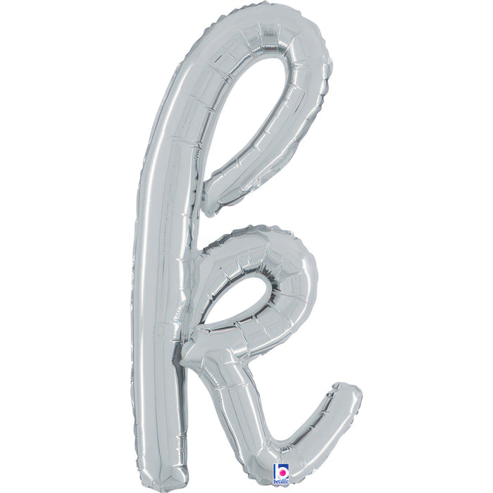 ABC14 Folienballon Buchstabe Skript Silber | K 61 cm