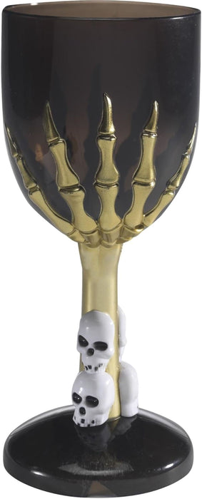 Becher Kelch Skeletthand, 18cm, Schwarz
