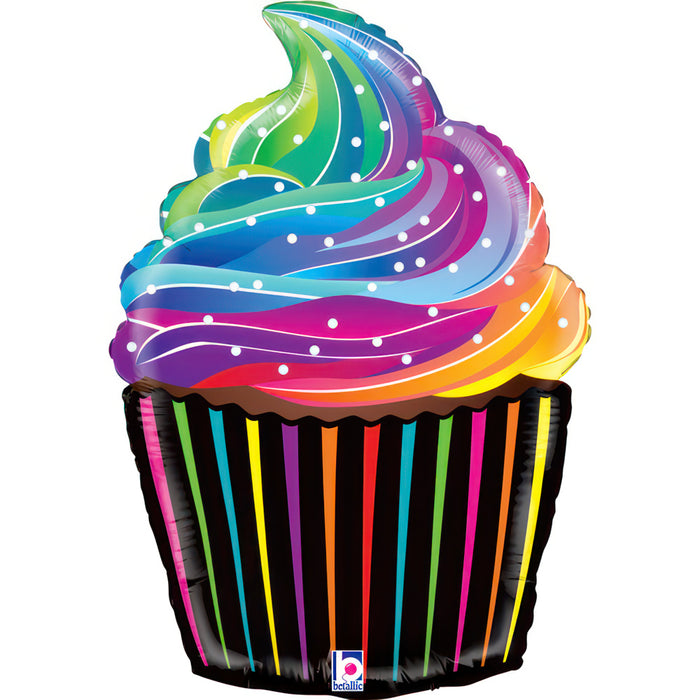 Shape Folienballon "Rainbow Cupcake" | 69 cm