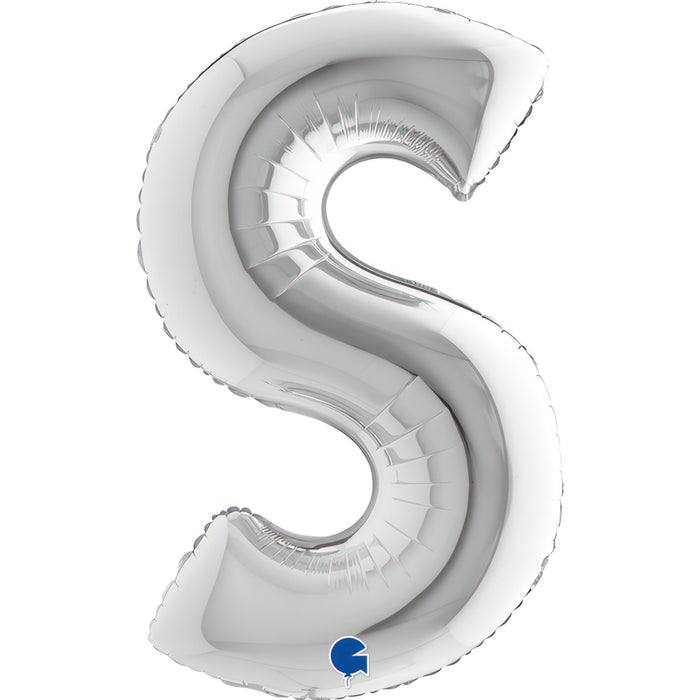 Riesenbuchstabe Folienballon 40"/102cm | Silber #S