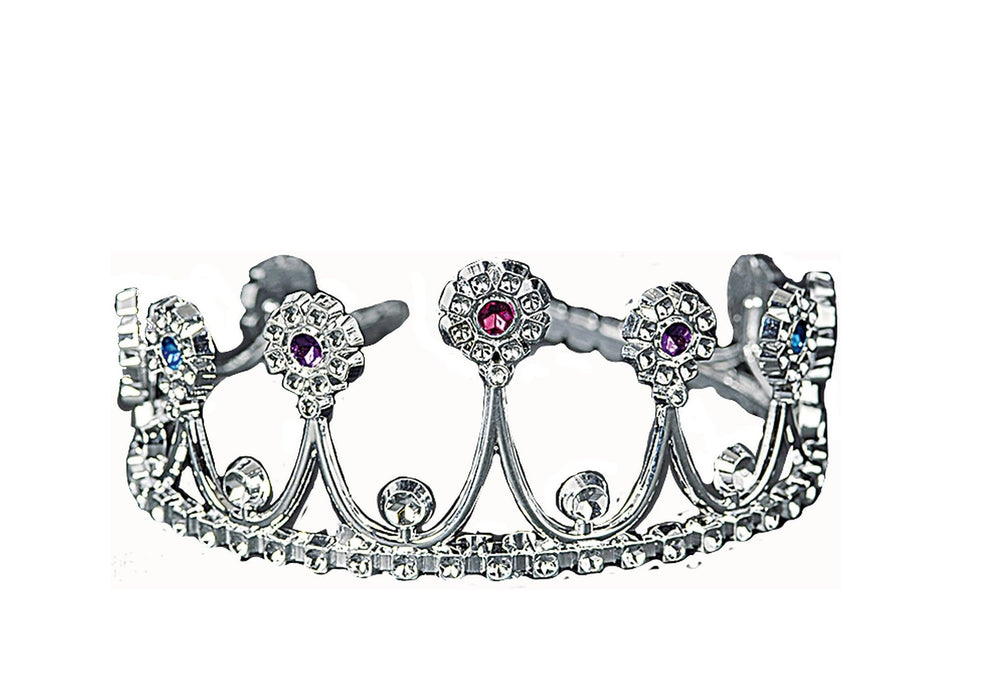 Tiara Diadem für Kinder | Silber bunt