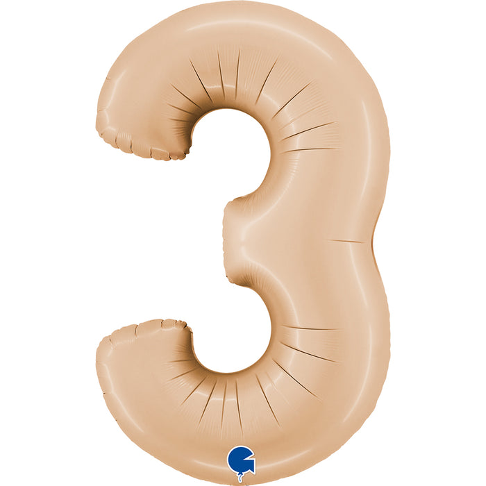Riesenzahl Folienballon 40"/102cm | Satin Nude #3