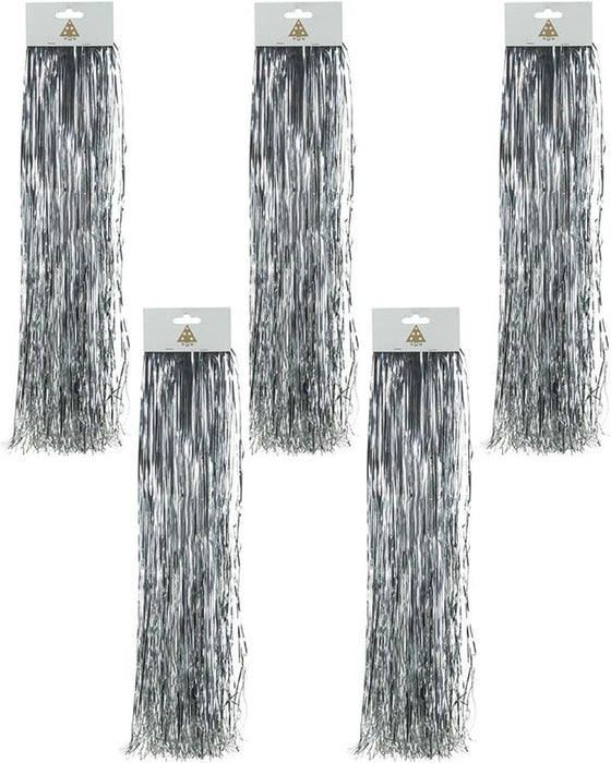 Lametta Glatt 48cm - Glanz Silber | 5er Set