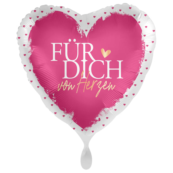 ABC18 Herz Folienballon Ø 43cm "Für Dich von Herzen"
