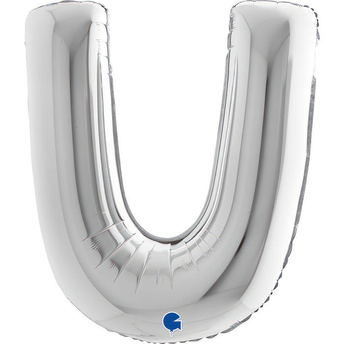 Riesenbuchstabe Folienballon 40"/102cm | Silber #U