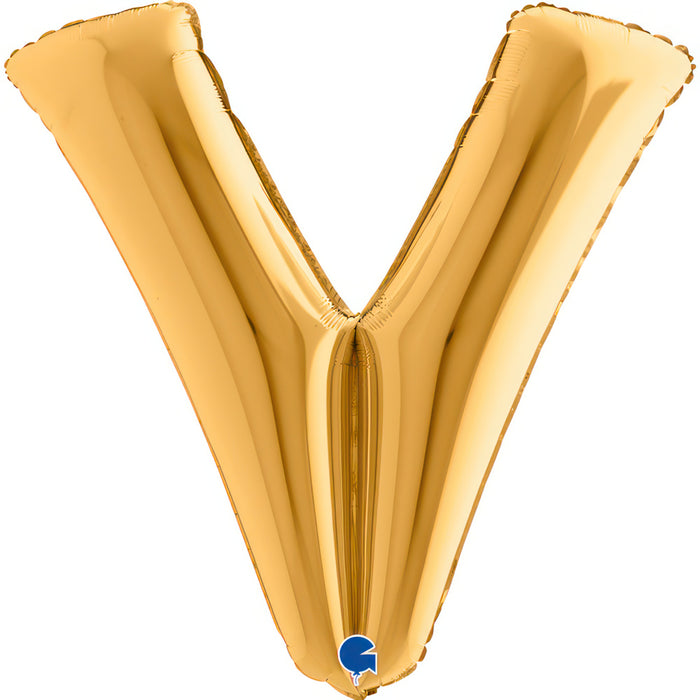 Riesenbuchstabe Folienballon 40"/102cm | Gold #V