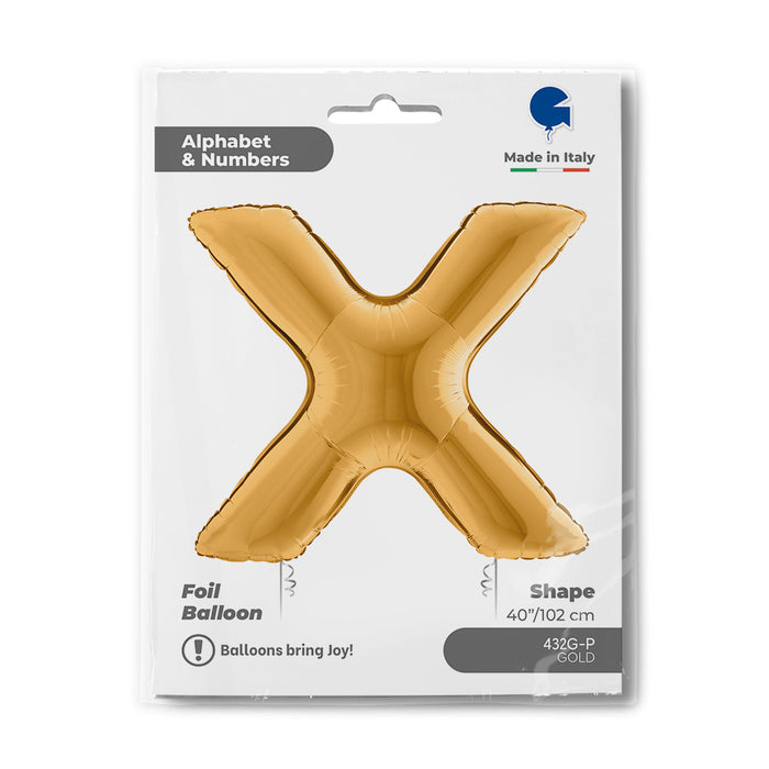 Riesenbuchstabe Folienballon 40"/102cm | Gold #X